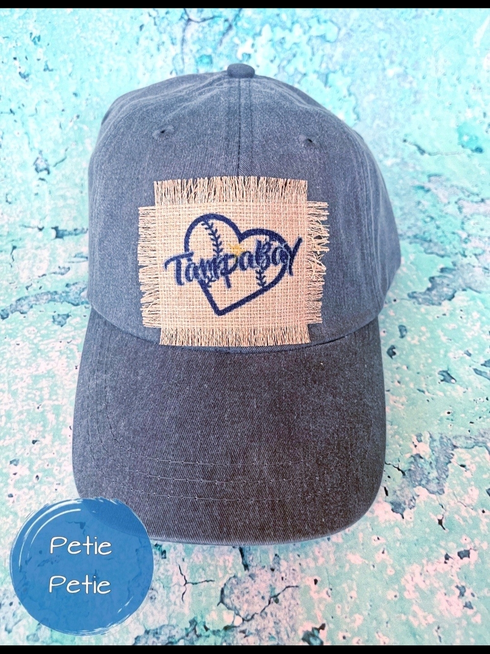 Adult Heart Baseball Patch Denim Cap